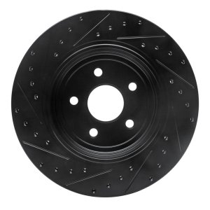Jeep Grand Cherokee Brake Rotor (1) - Rear Right - R1 Concepts - Drilled & Slotted - Black - `06-`10